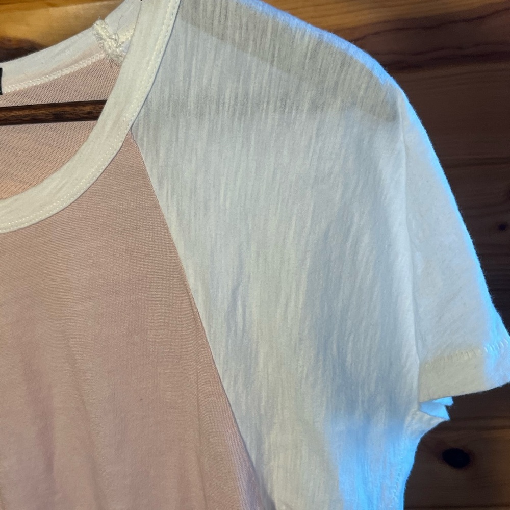 J CREW Pink White Raglan Short Sleeve Colorblock Tee ⚾️